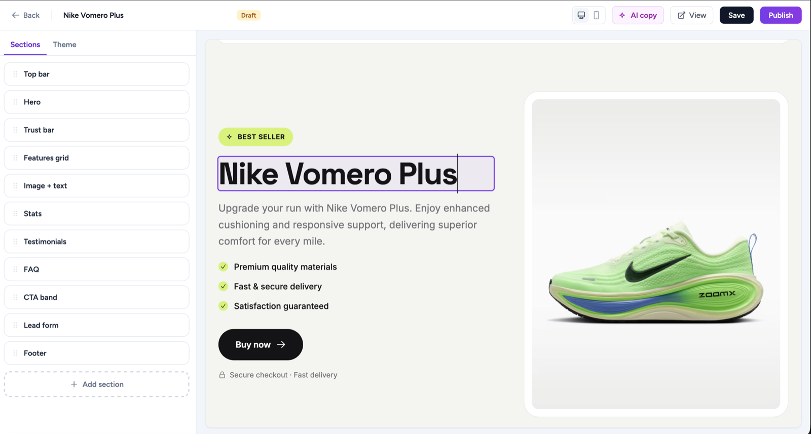 AI-generated pages that sell